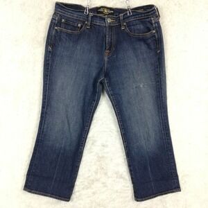 Lucky Brand Womens Jeans‎ Danville Classic Rider Crop Blue Denim Tie Breaker 30